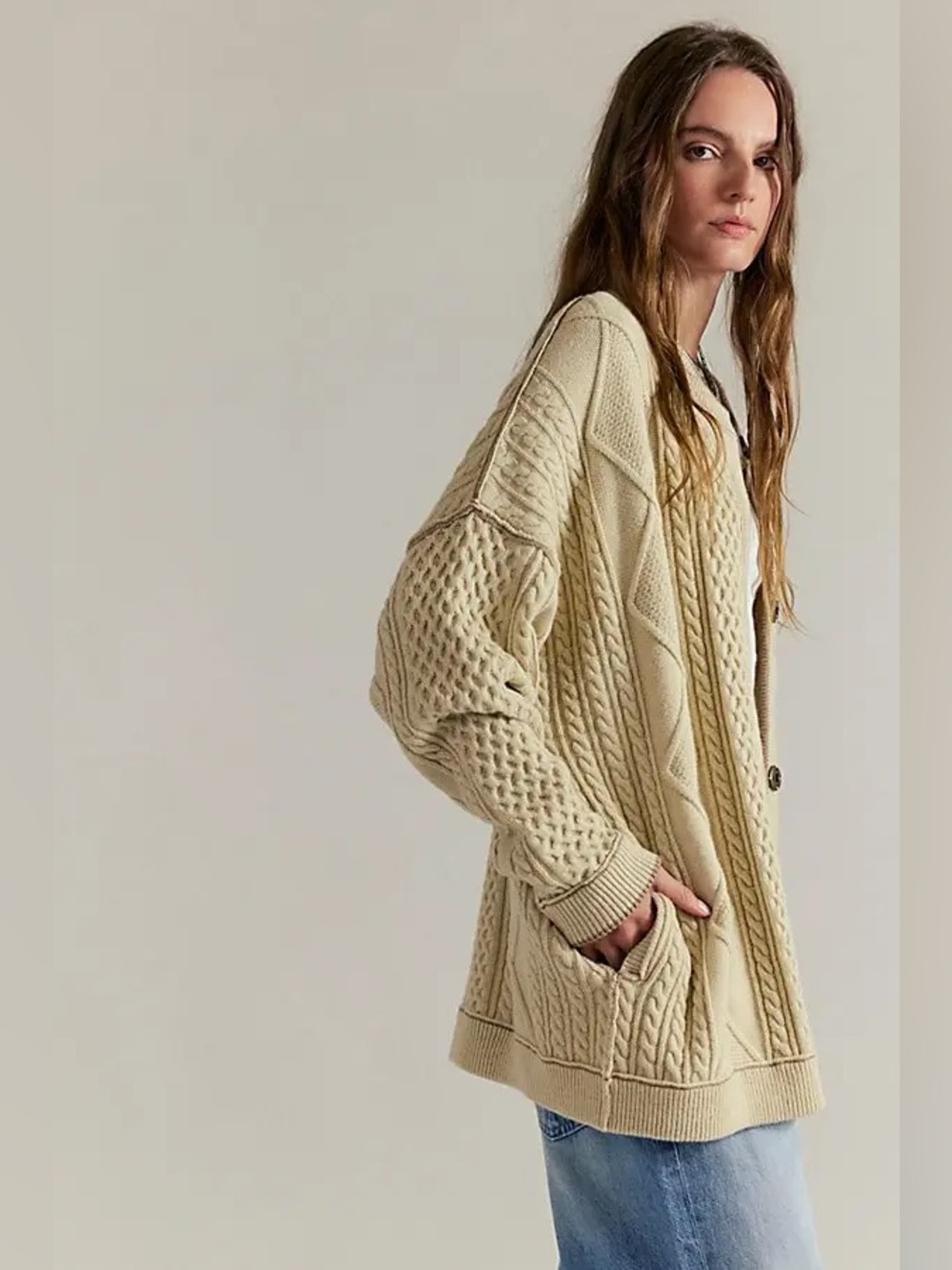 NWT! Free People We The Free Tennessee Cable Knit Cardi Sz Medium